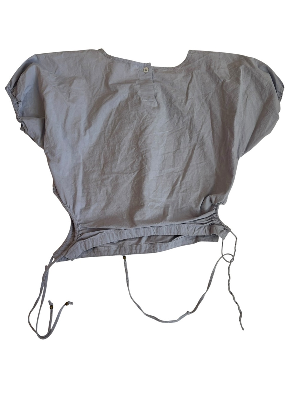 Madewell Light Lavender Short-Sleeve Poplin Top with Side Tie Cutout - Picture 6 of 9
